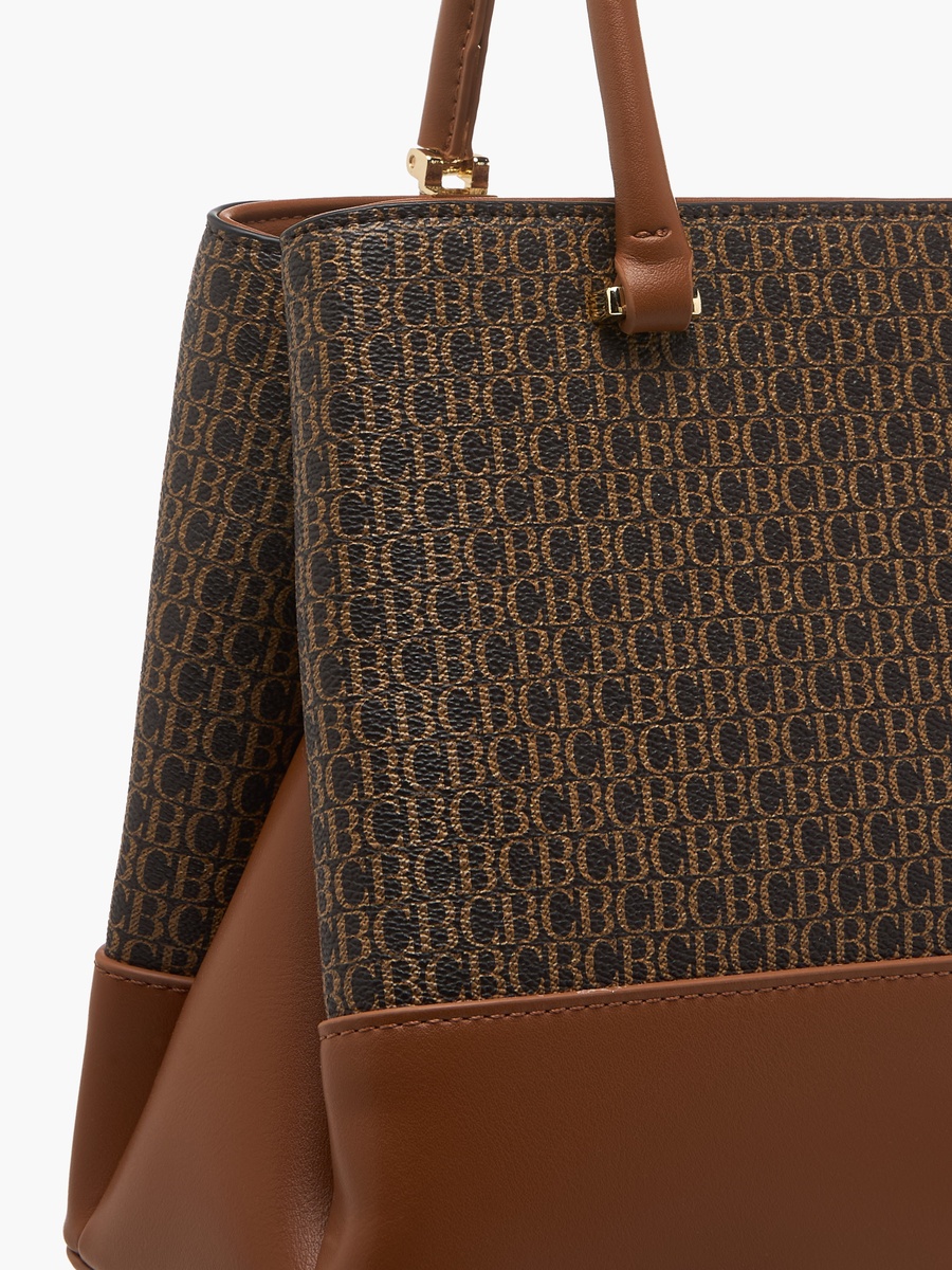 Monogram Print Crossbody Bag with Coin Pouch