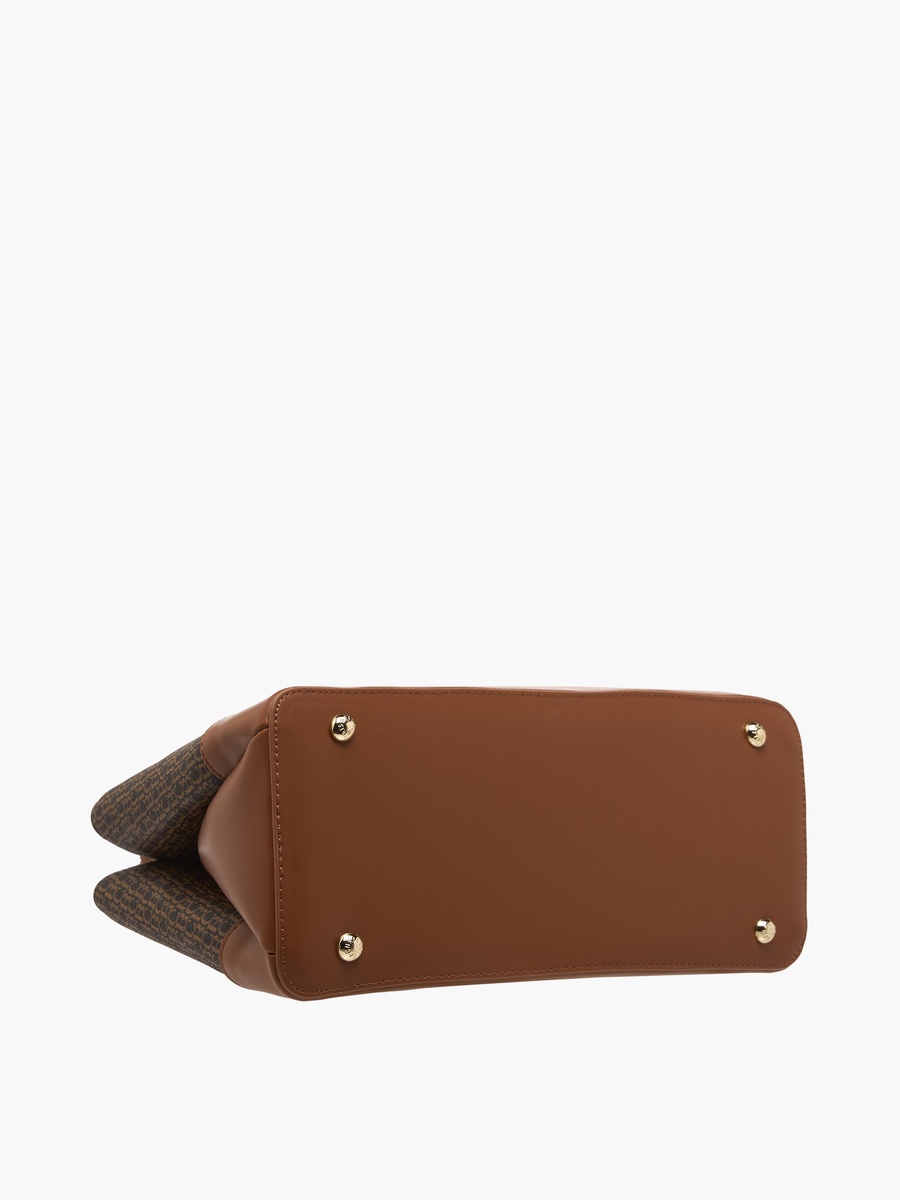 Monogram Print Crossbody Bag with Coin Pouch