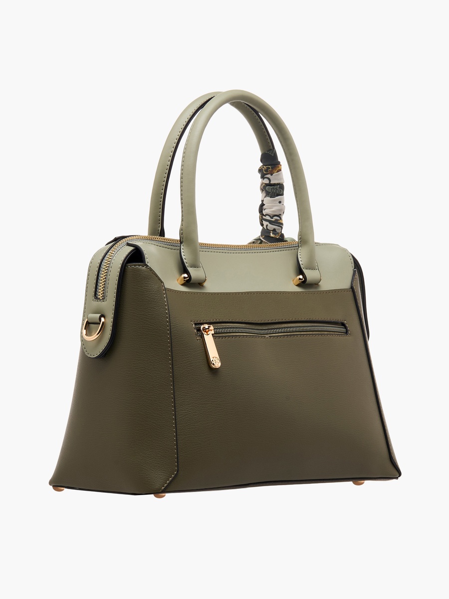 Scarf Accent Tote Bag with Detachable Strap