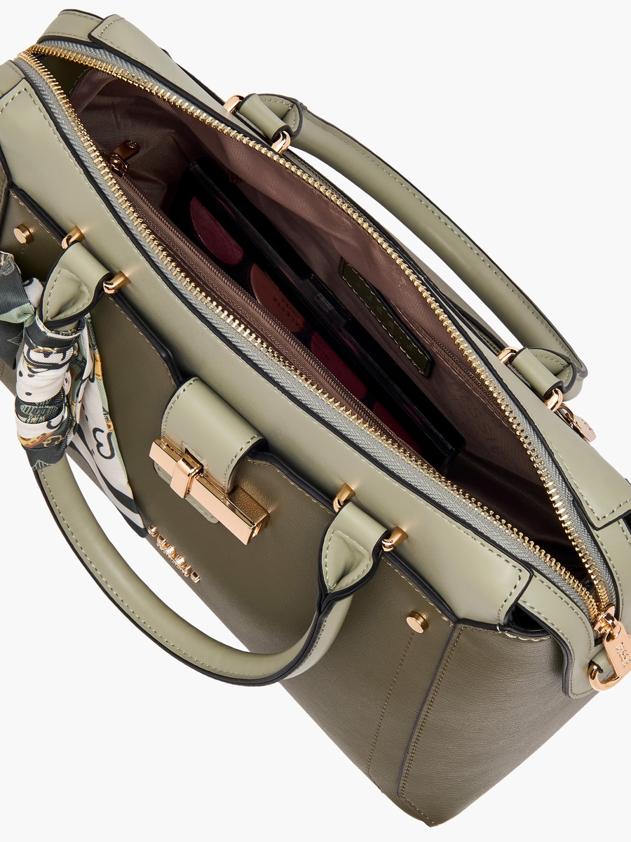 Scarf Accent Tote Bag with Detachable Strap