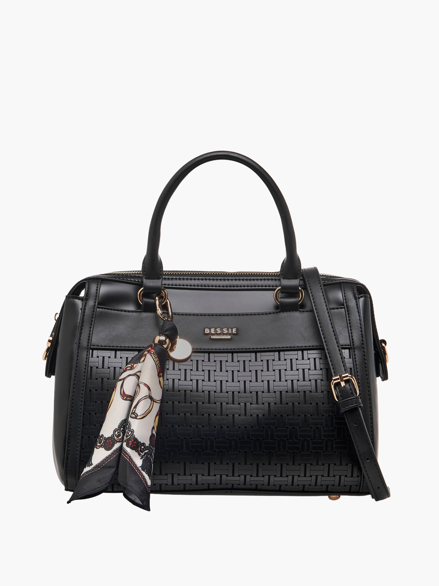 Scarf Detail Tote Bag with Detachable Strap