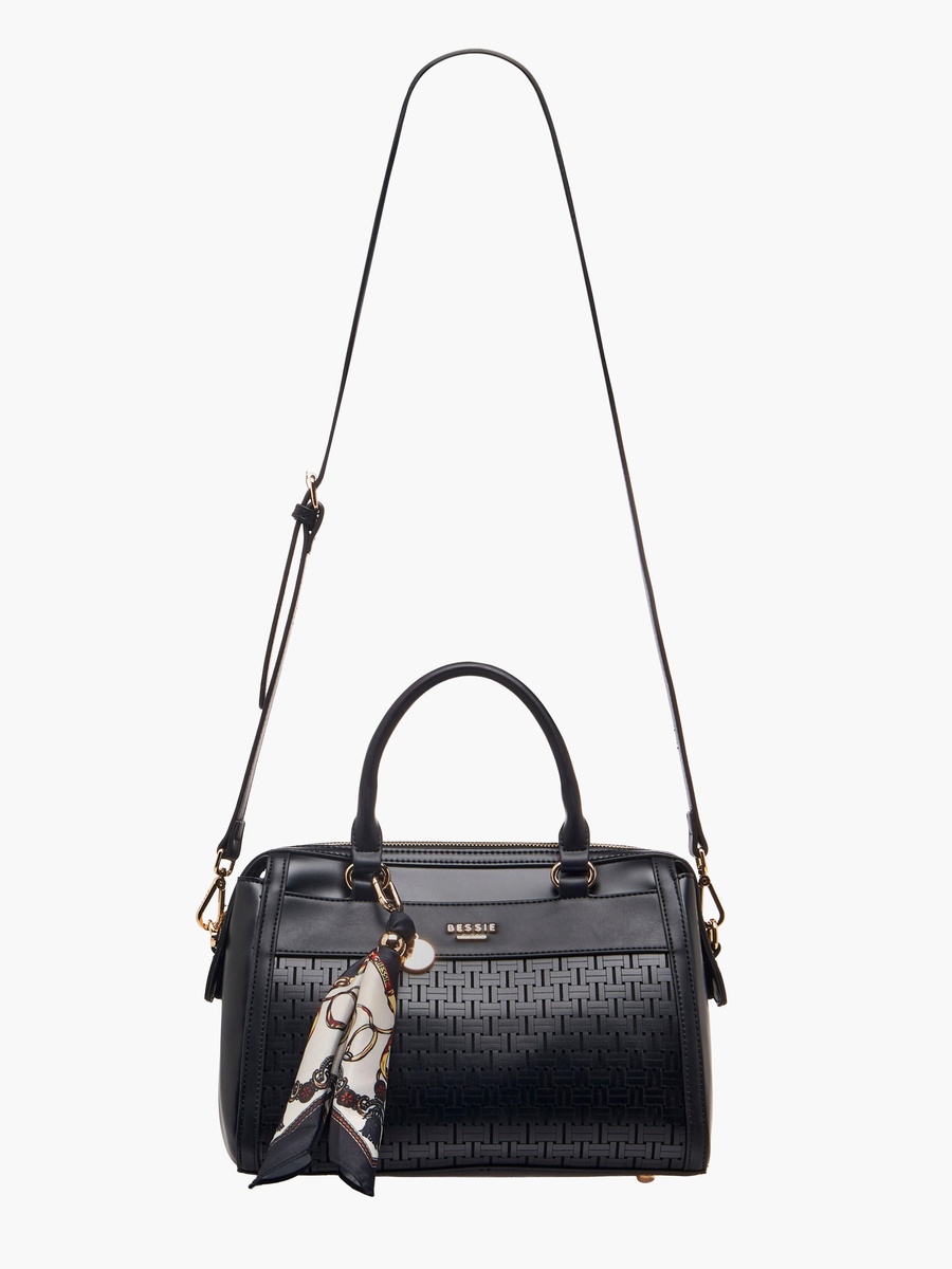 Scarf Detail Tote Bag with Detachable Strap