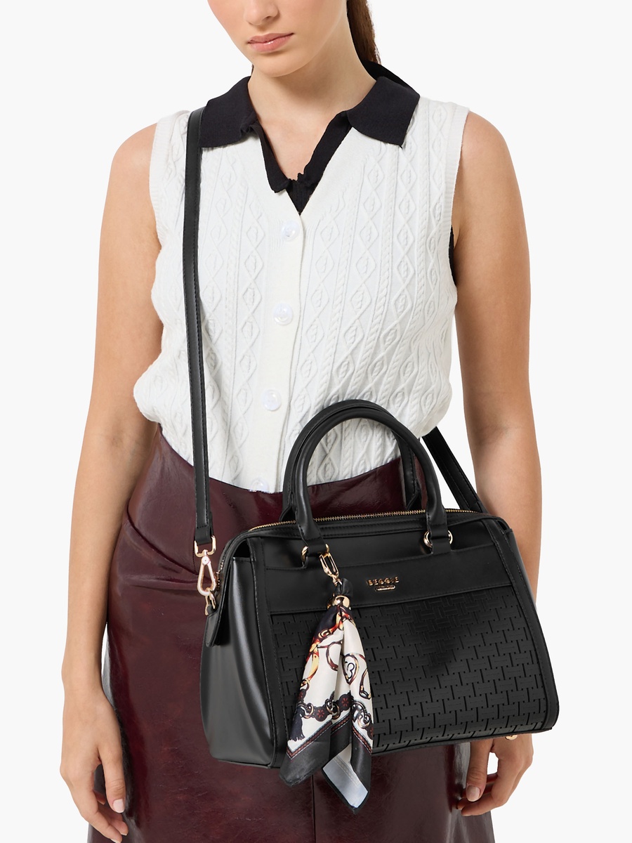 Scarf Detail Tote Bag with Detachable Strap