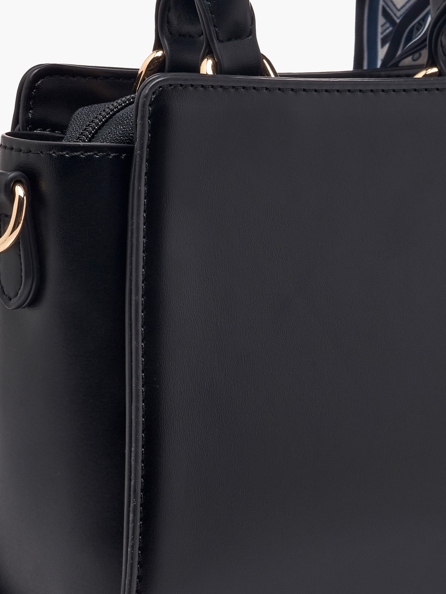 Scarf Accent Crossbody Bag with Detachable Strap