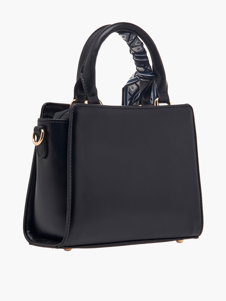 Scarf Accent Crossbody Bag with Detachable Strap