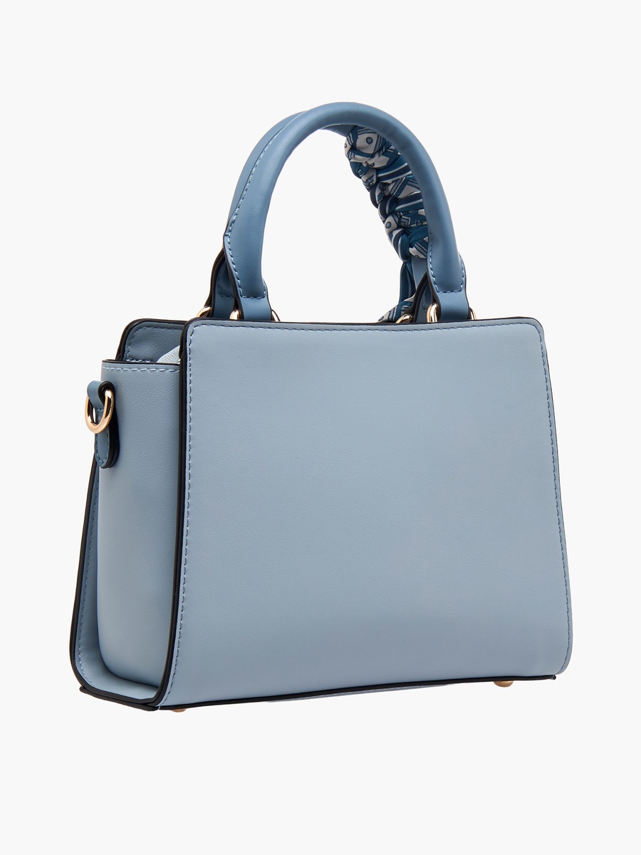 Scarf Accent Crossbody Bag with Detachable Strap