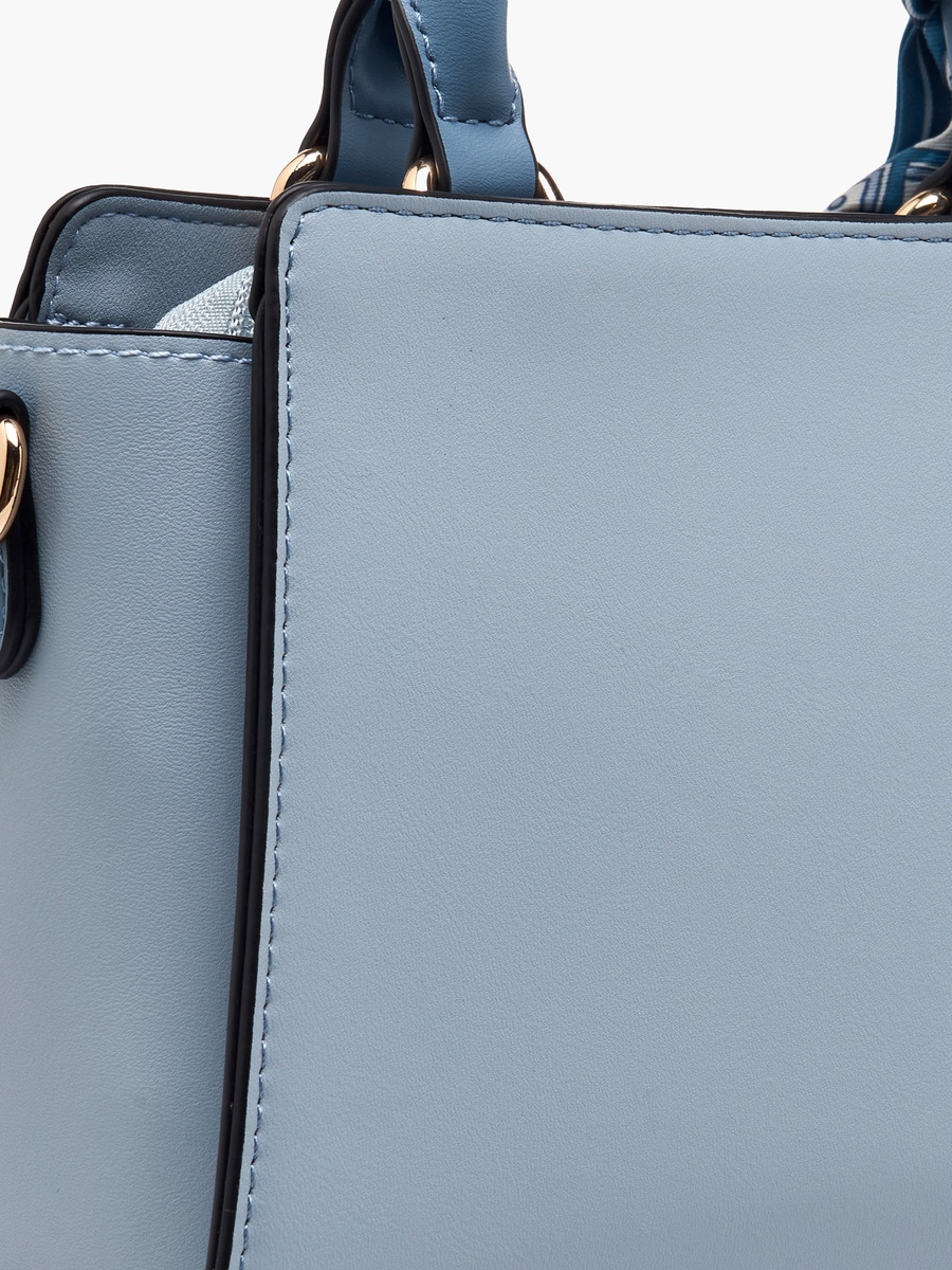 Scarf Accent Crossbody Bag with Detachable Strap