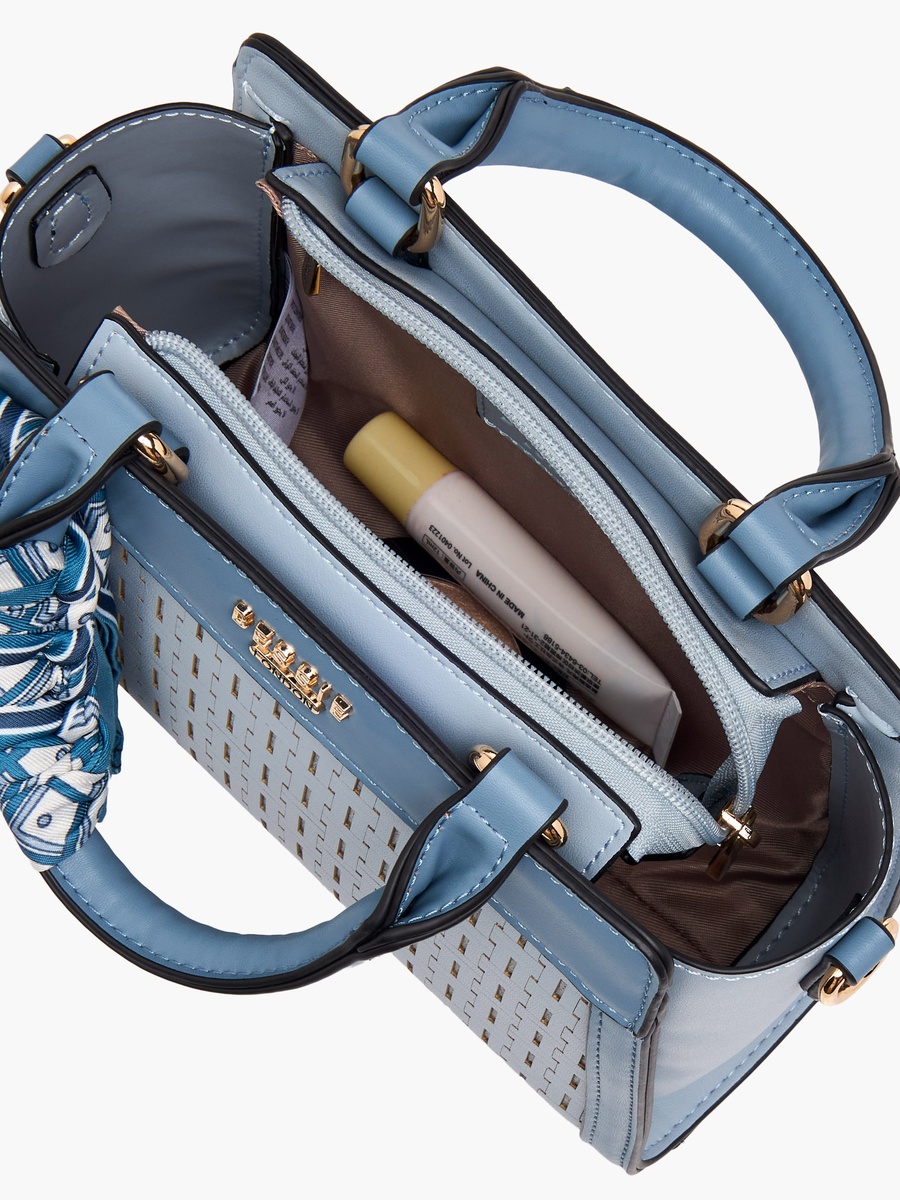 Scarf Accent Crossbody Bag with Detachable Strap