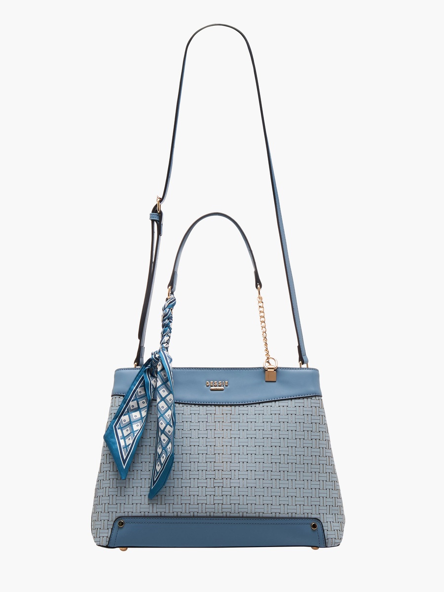 Scarf Detail Tote Bag with Detachable Strap