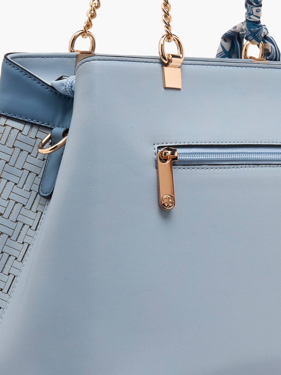 Scarf Detail Tote Bag with Detachable Strap