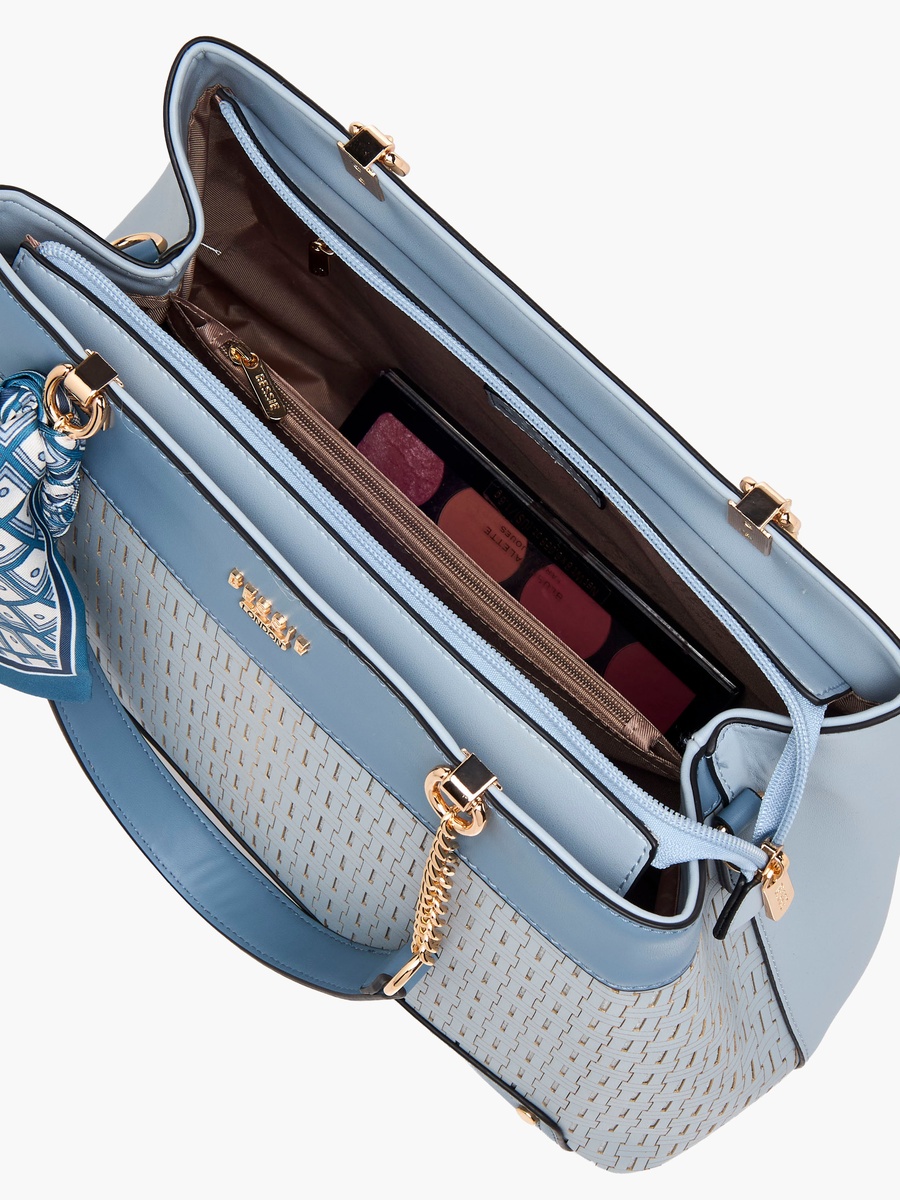 Scarf Detail Tote Bag with Detachable Strap