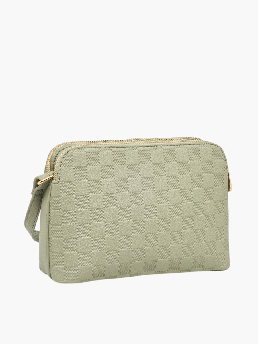 Checked Crossbody Bag with Coin Purse
