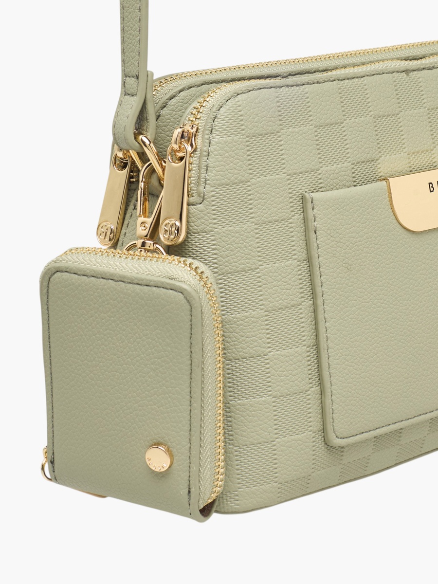 Checked Crossbody Bag with Coin Purse