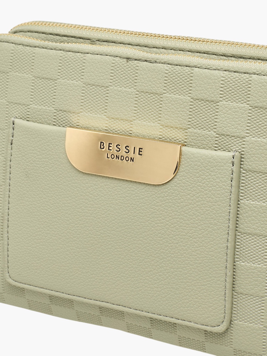 Checked Crossbody Bag with Coin Purse