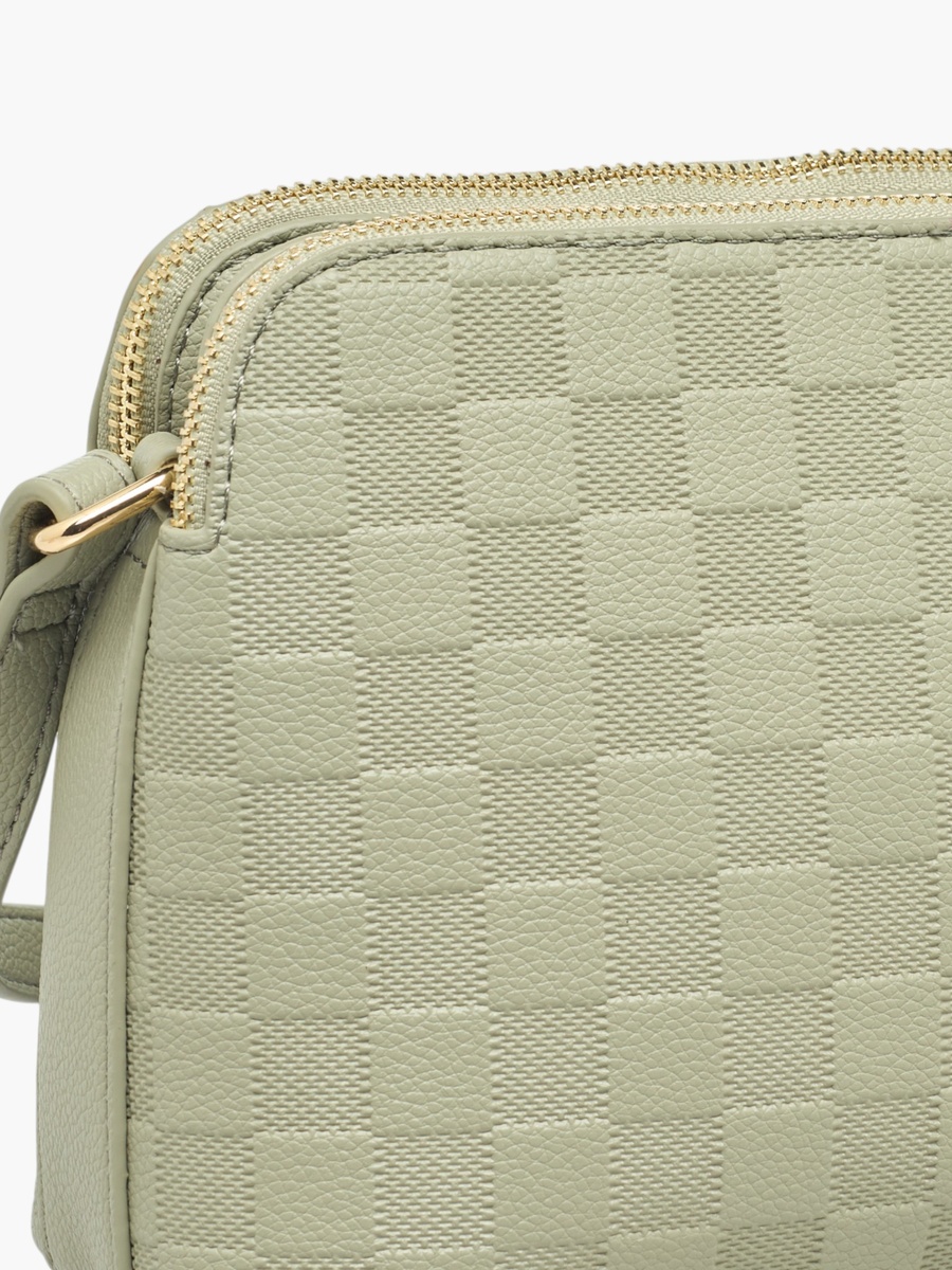 Checked Crossbody Bag with Coin Purse