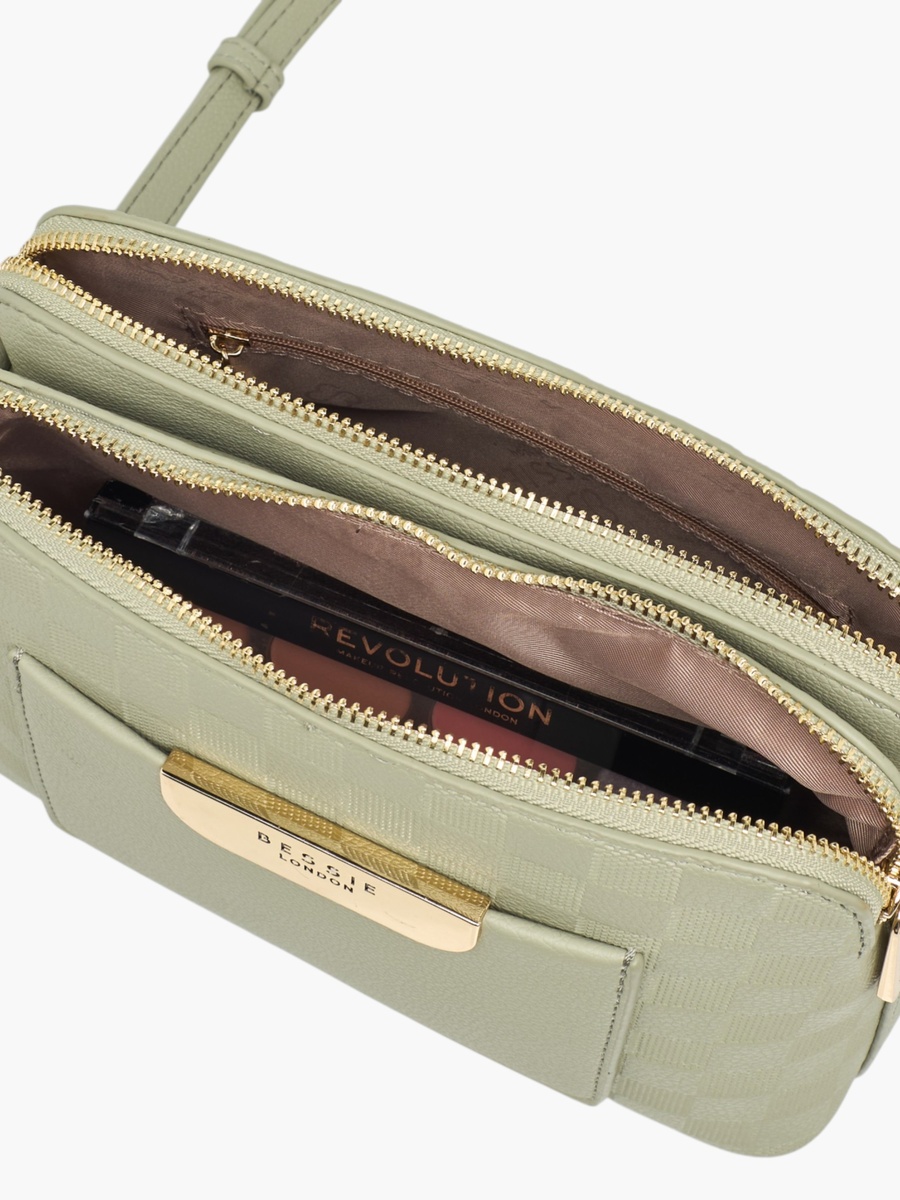 Checked Crossbody Bag with Coin Purse
