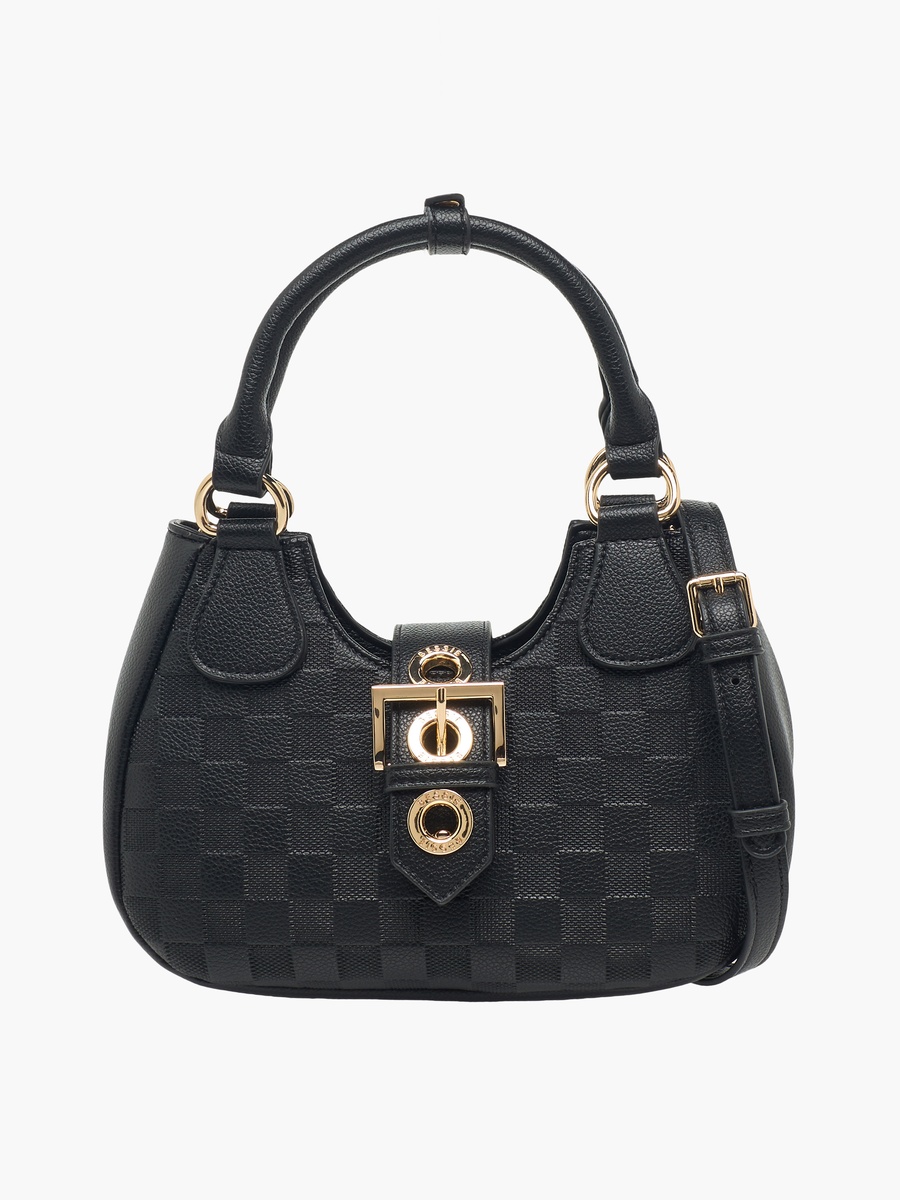 Checked Crossbody Bag with Detachable Strap