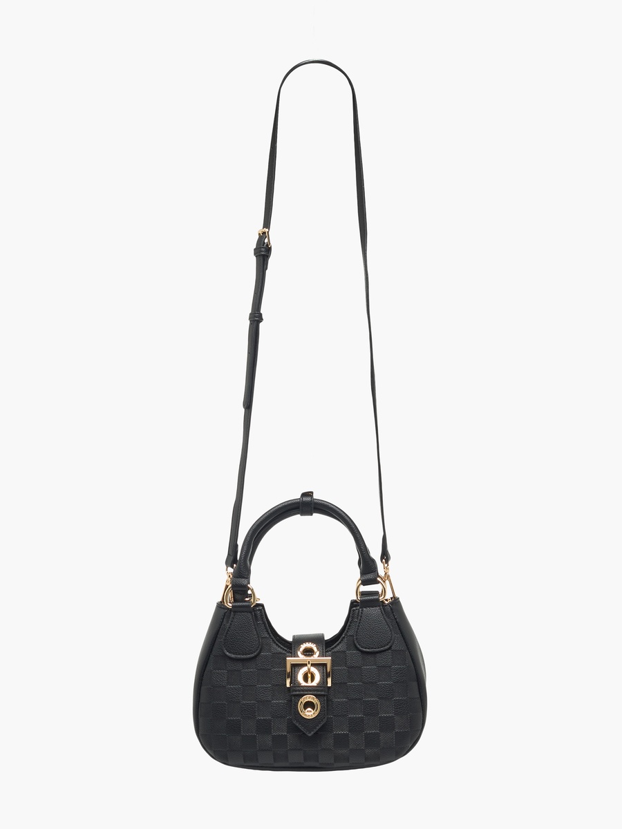 Checked Crossbody Bag with Detachable Strap