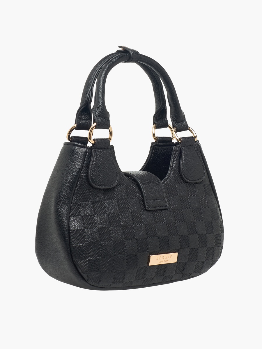 Checked Crossbody Bag with Detachable Strap