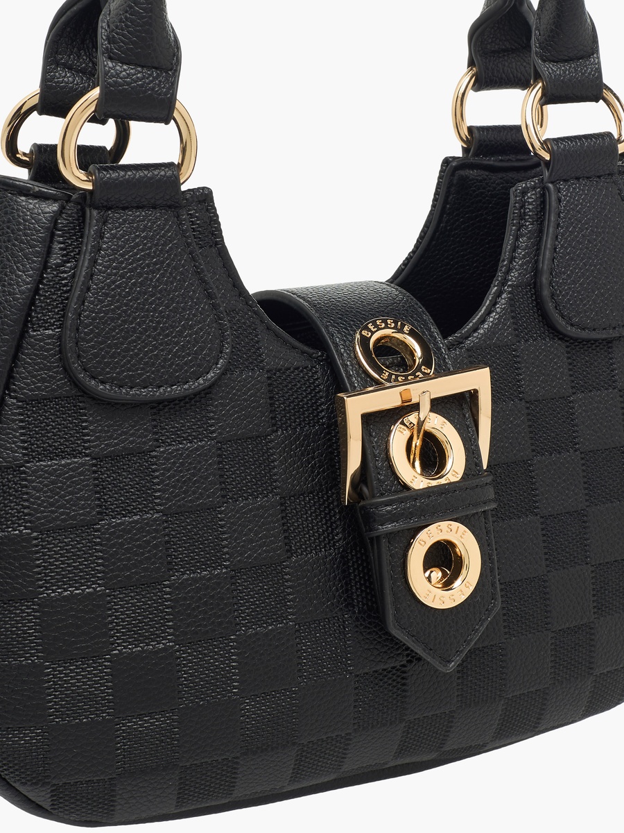 Checked Crossbody Bag with Detachable Strap