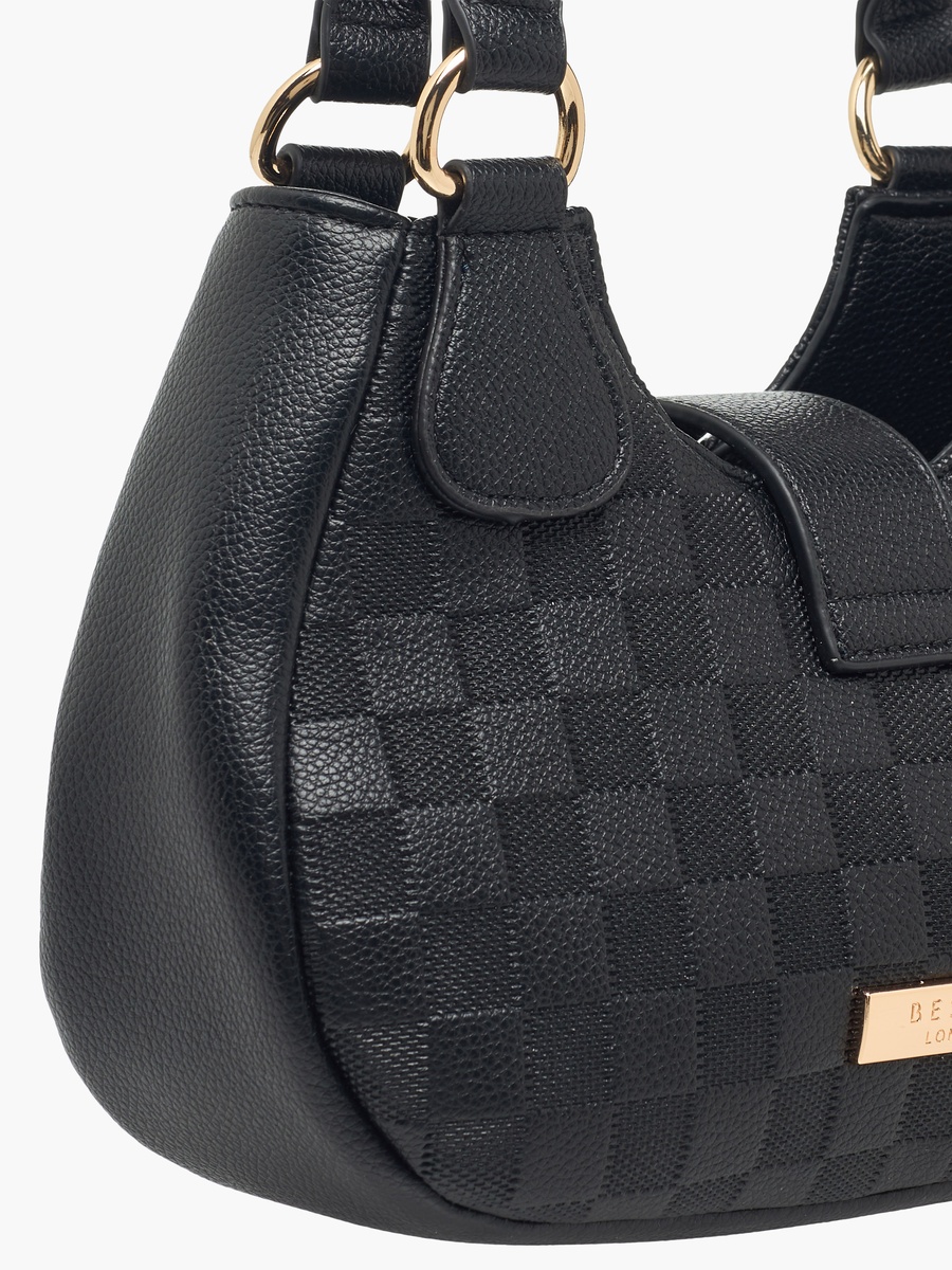 Checked Crossbody Bag with Detachable Strap