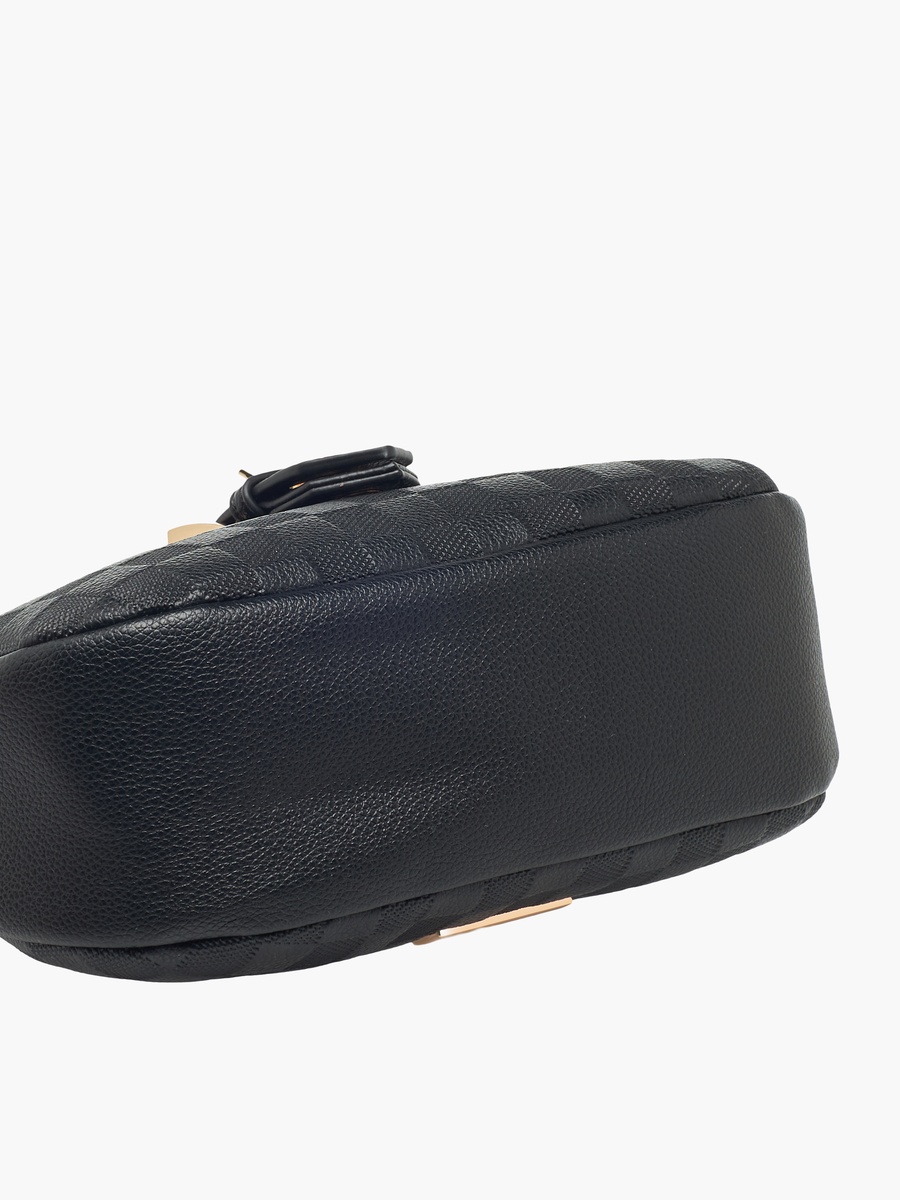 Checked Crossbody Bag with Detachable Strap