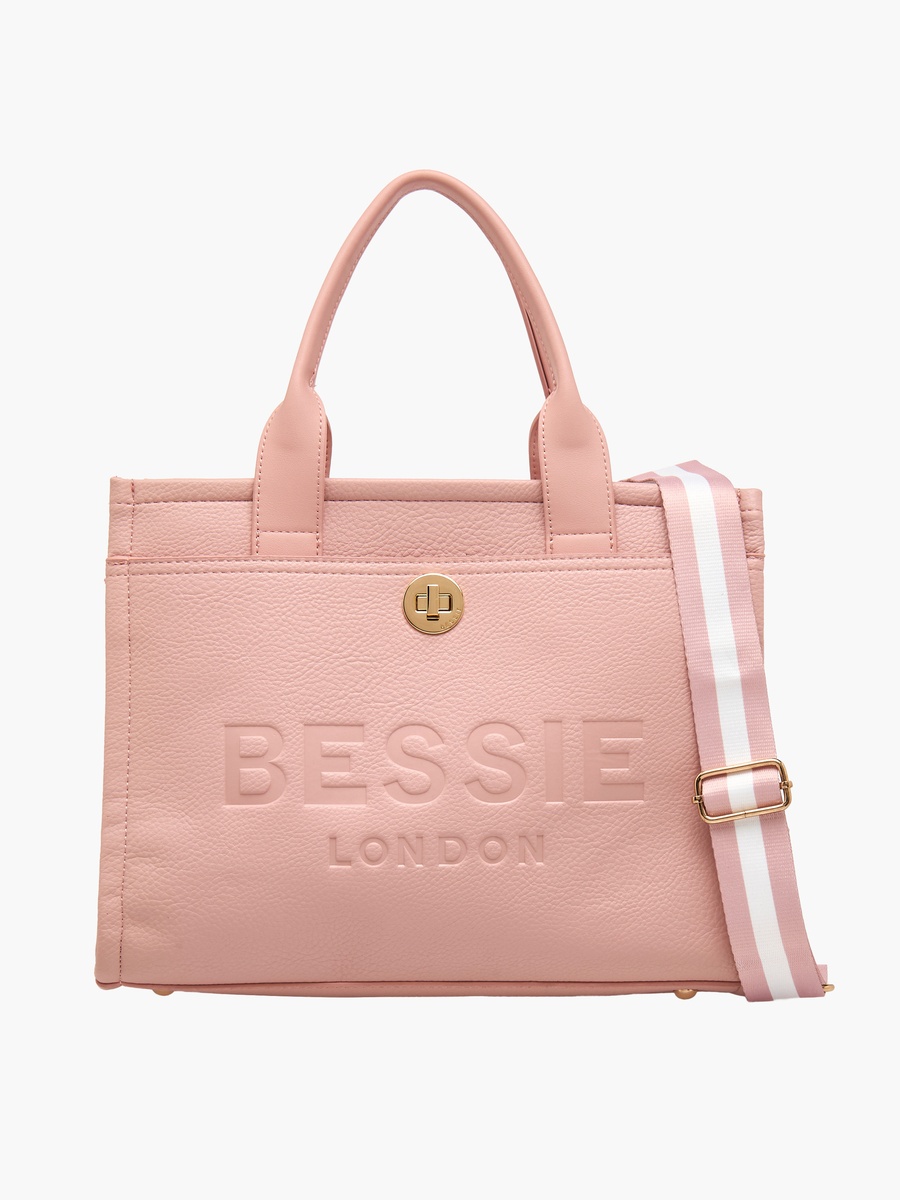 Logo Embossed Tote Bag with Detachable Strap