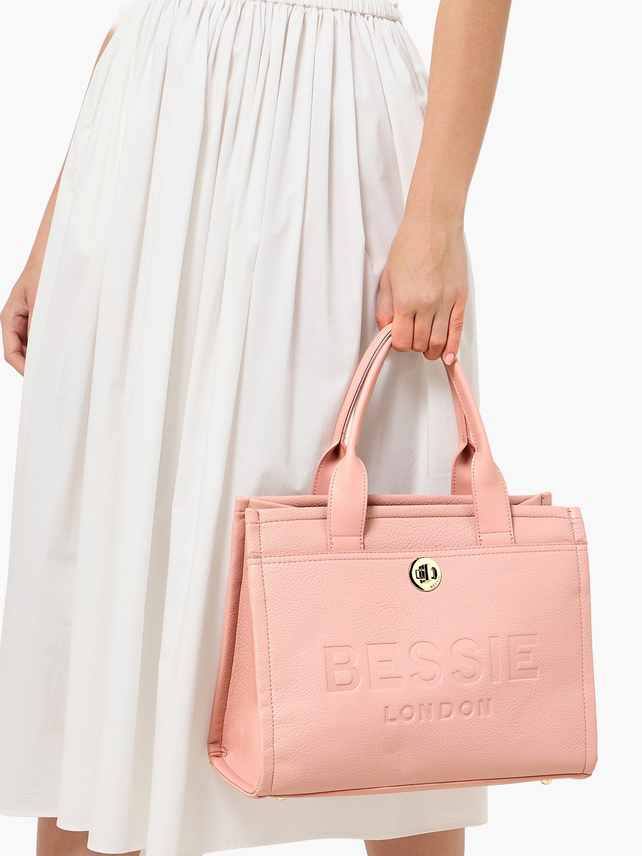 Logo Embossed Tote Bag with Detachable Strap