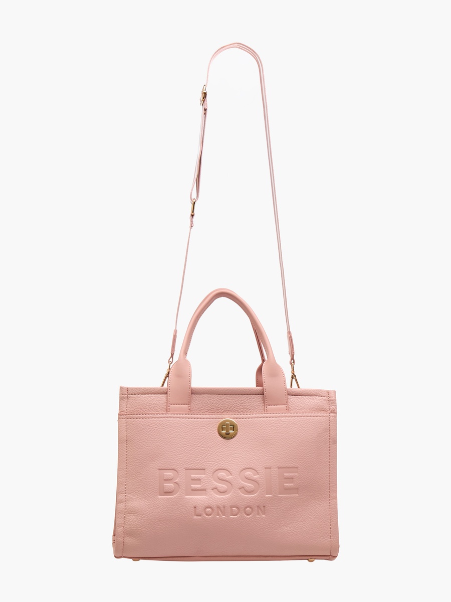 Logo Embossed Tote Bag with Detachable Strap