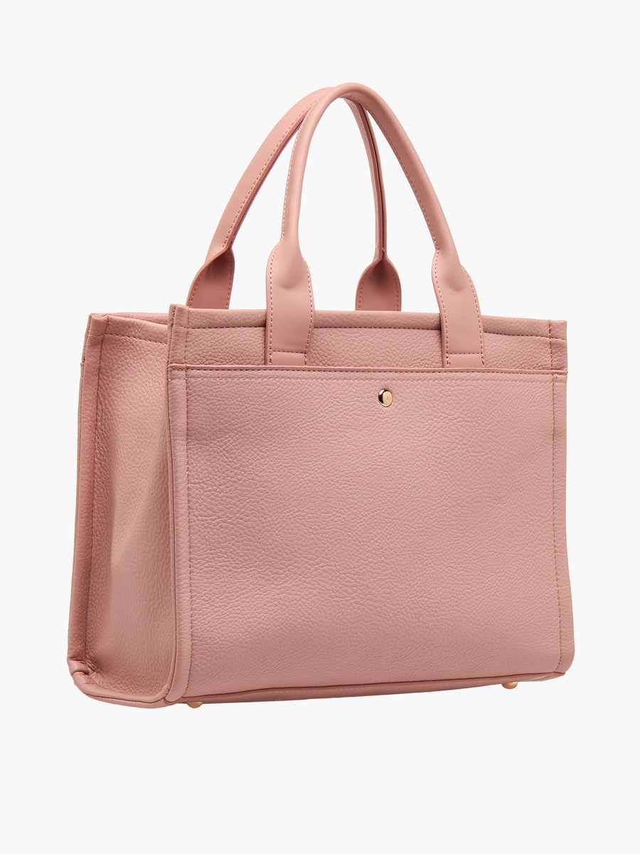 Logo Embossed Tote Bag with Detachable Strap