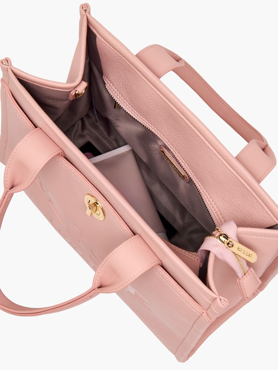 Logo Embossed Tote Bag with Detachable Strap