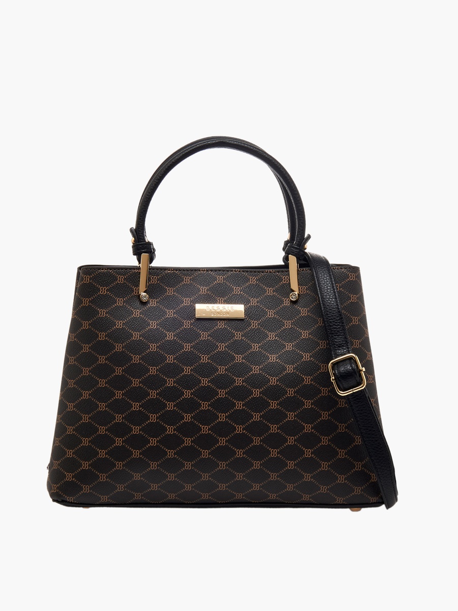 Checked Crossbody Bag with Detachable Strap