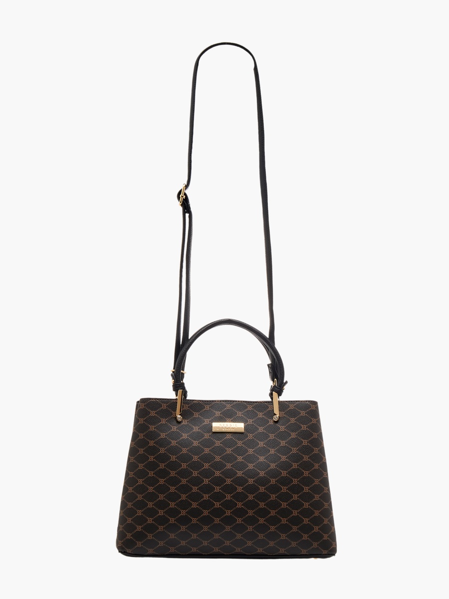 Checked Crossbody Bag with Detachable Strap