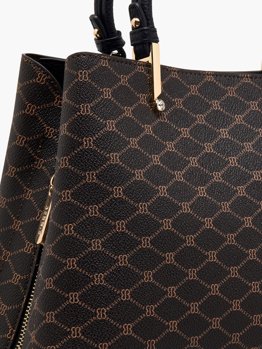 Checked Crossbody Bag with Detachable Strap