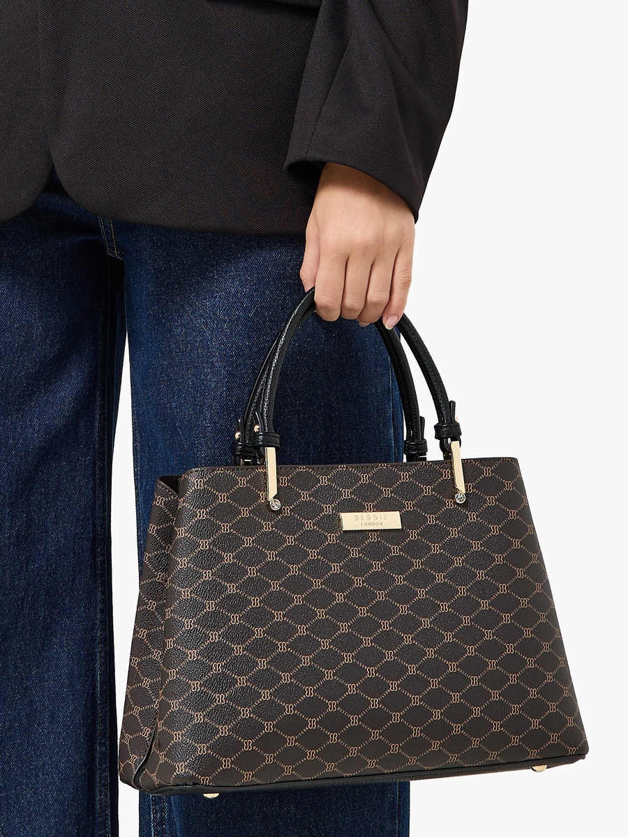Checked Crossbody Bag with Detachable Strap