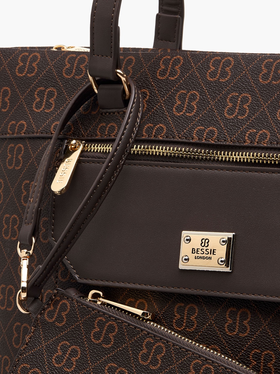 Checked Crossbody Bag with Detachable Strap