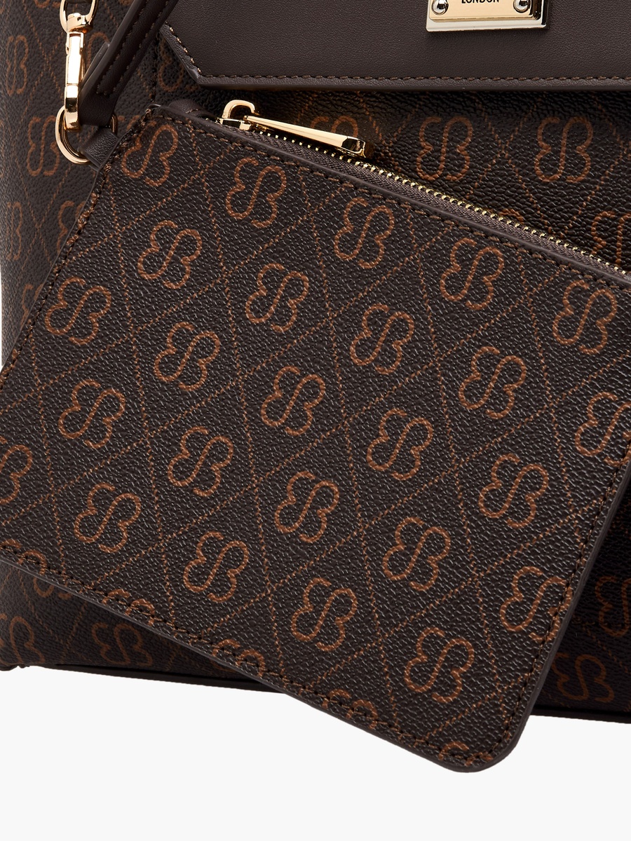Checked Crossbody Bag with Detachable Strap