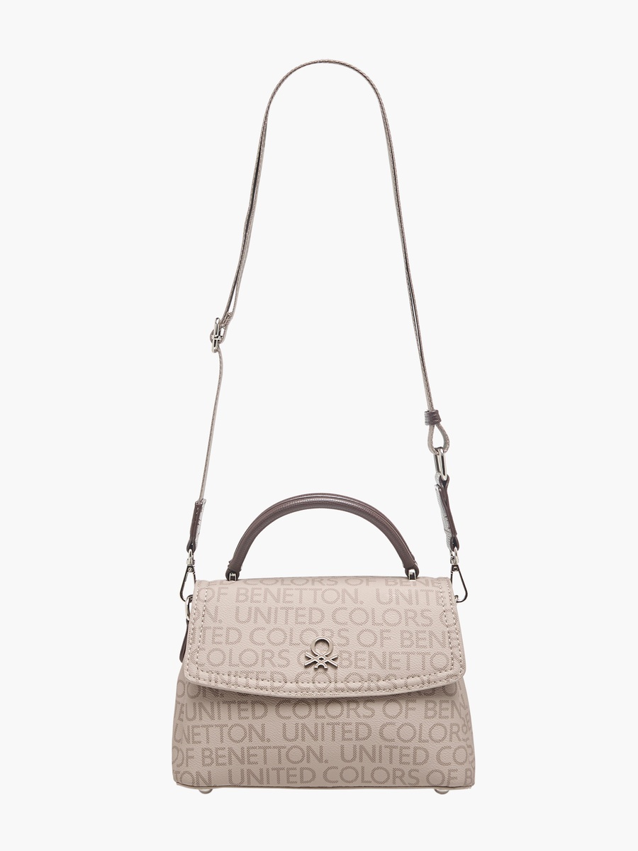 Monogram Print Crossbody Bag with Zip Closure