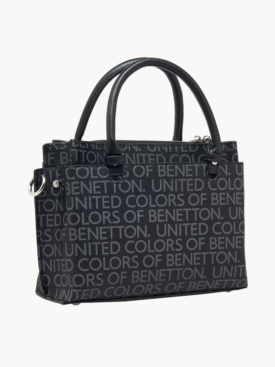 Monogram Print Crossbody Bag with Zip Closure