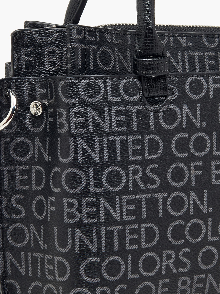 Monogram Print Crossbody Bag with Zip Closure