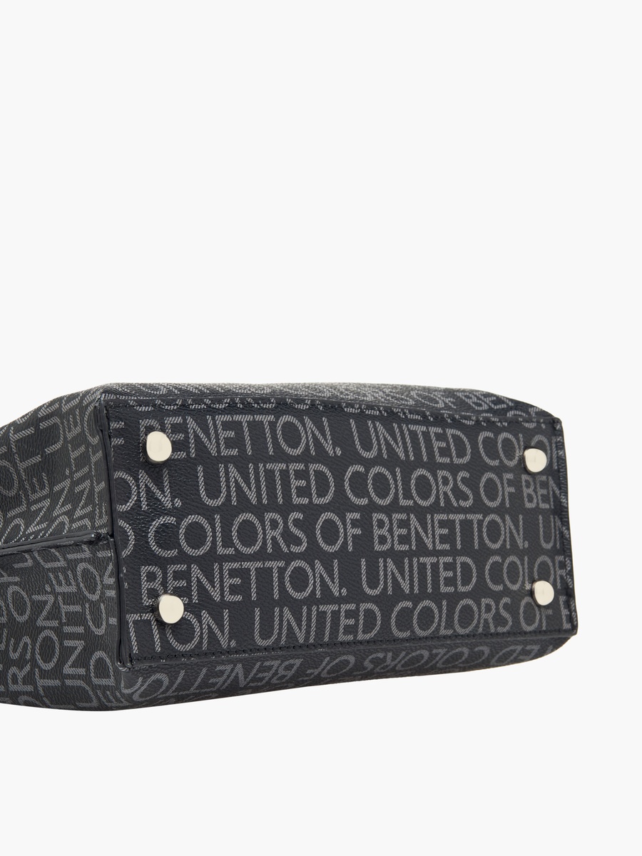 Monogram Print Crossbody Bag with Zip Closure