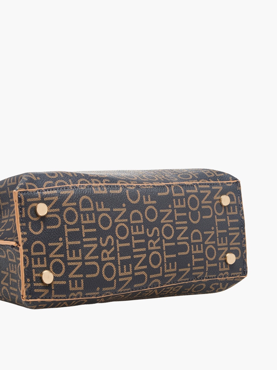 Monogram Print Crossbody Bag with Zip Closure