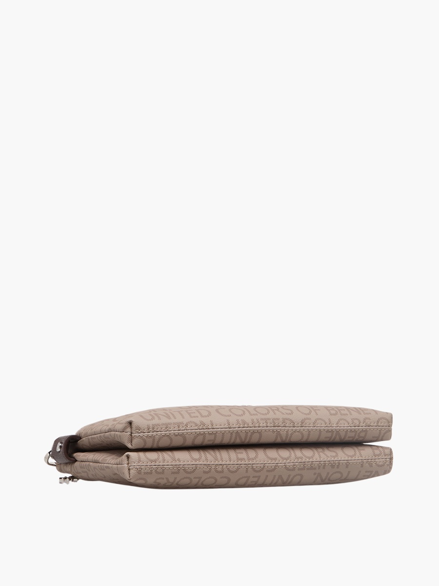 Monogram Print Crossbody Bag with Zip Closure
