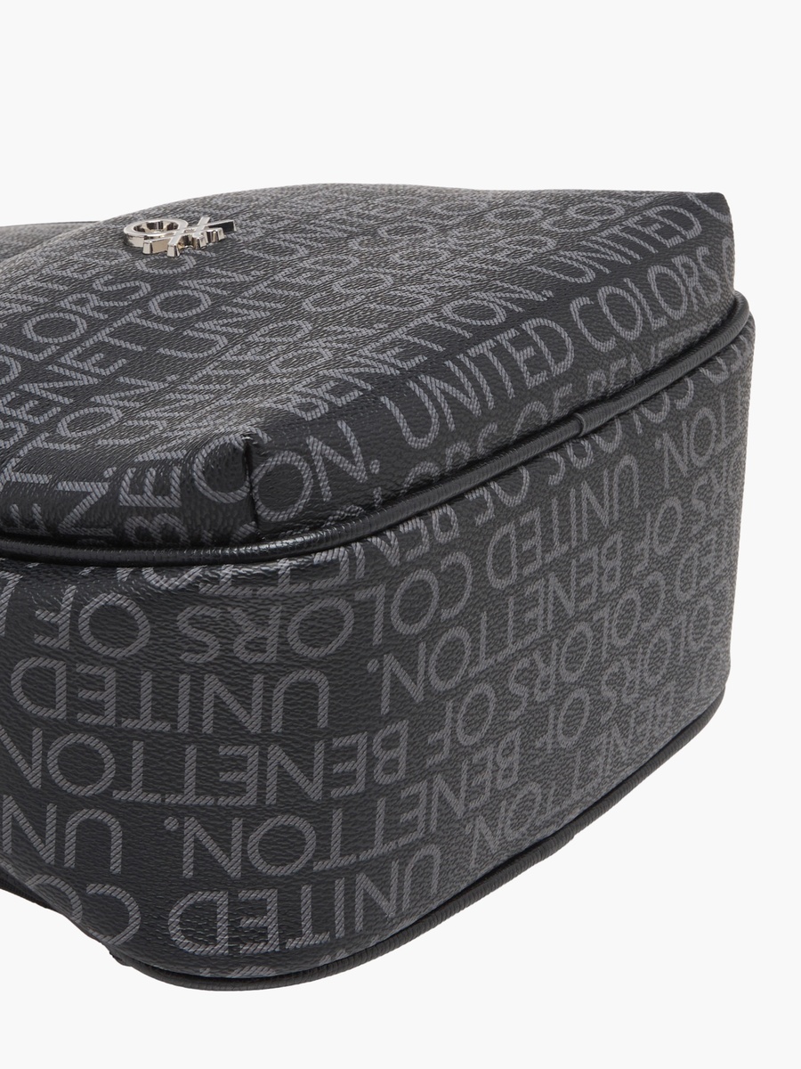 Monogram Print Backpack with Zip Closure