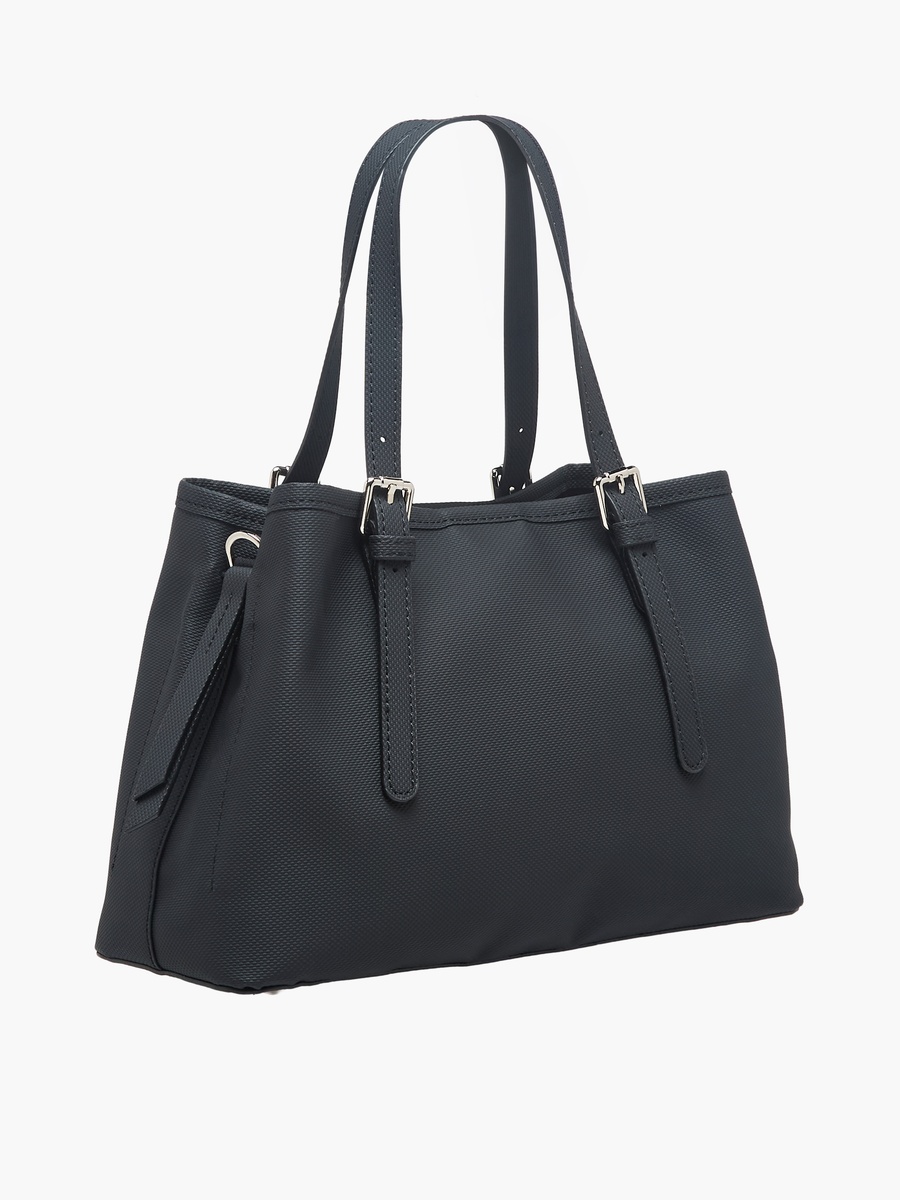 Textured Tote Bag with Zip Closure