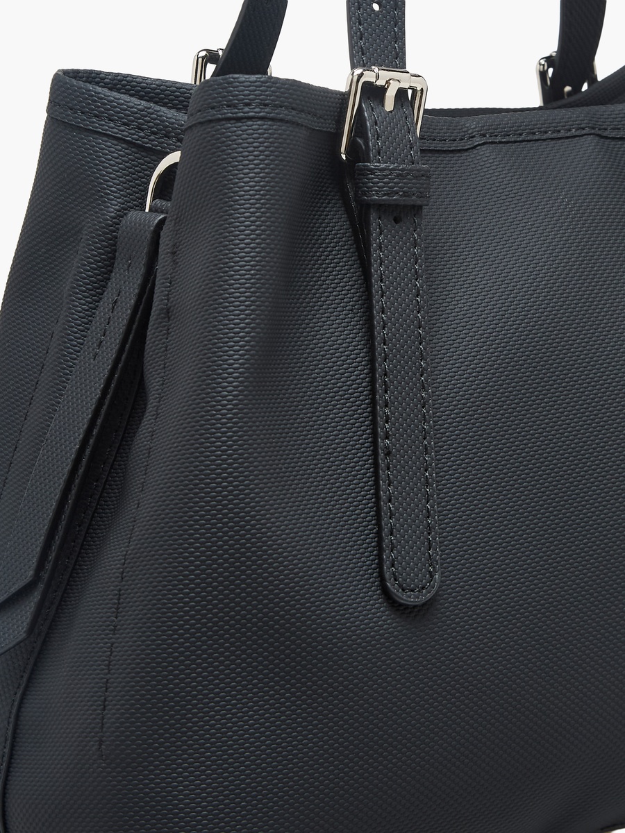Textured Tote Bag with Zip Closure