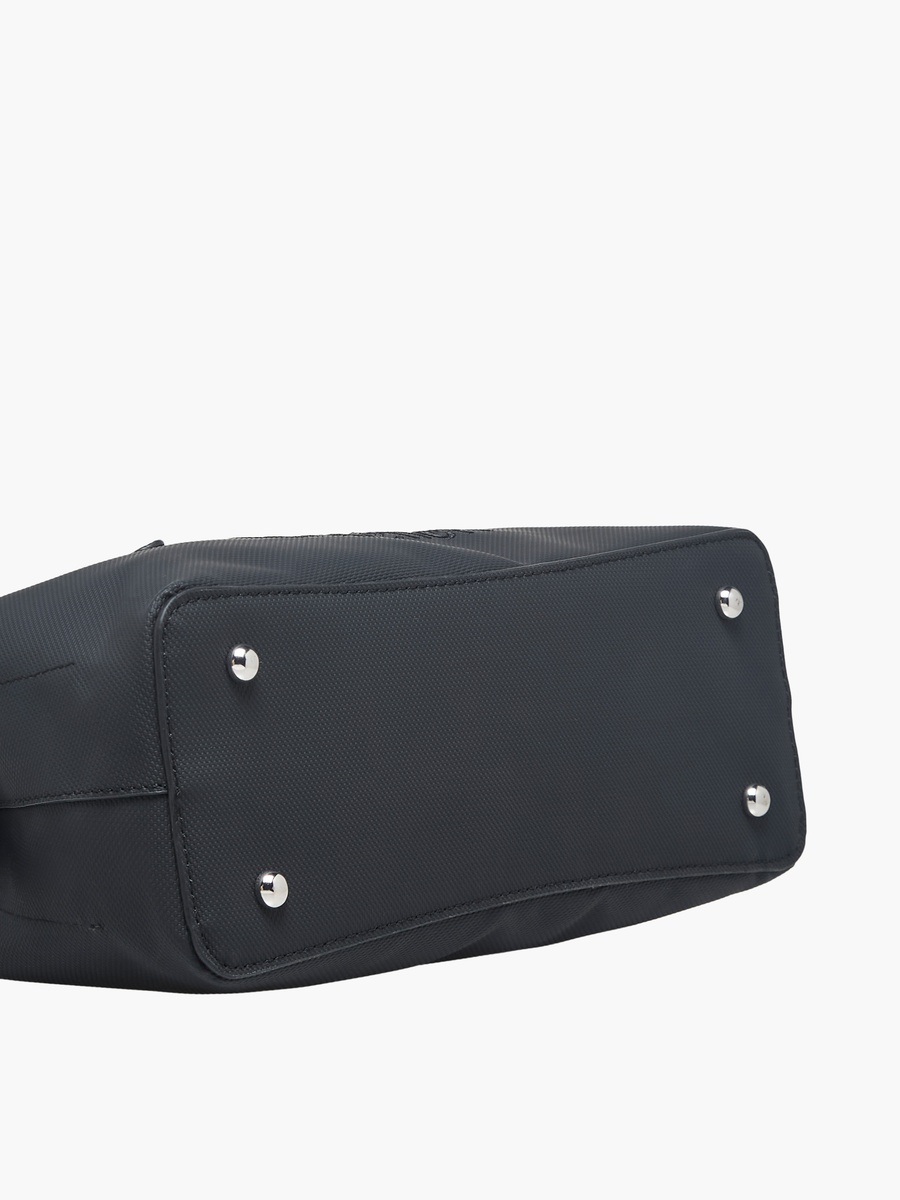 Textured Tote Bag with Zip Closure