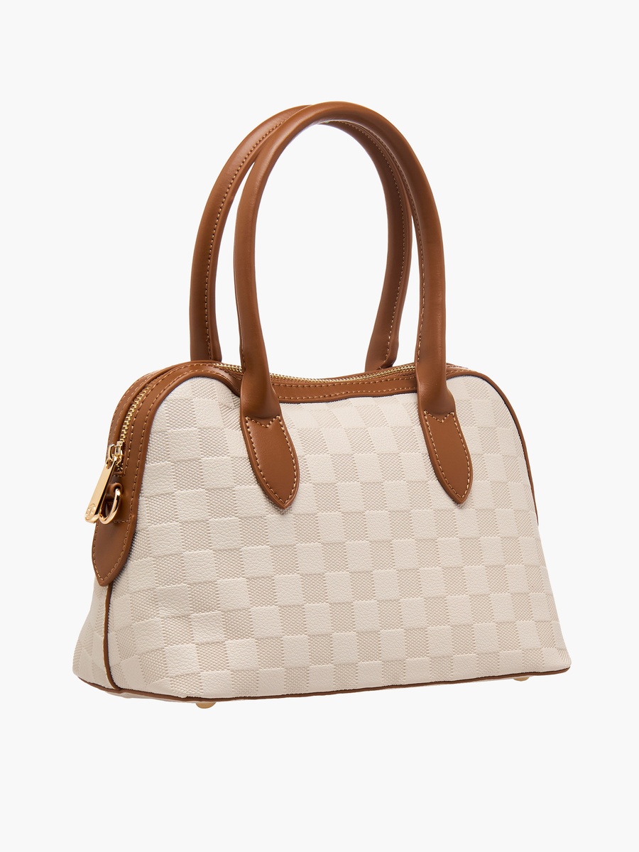 Checked Crossbody Bag with Detachable Strap