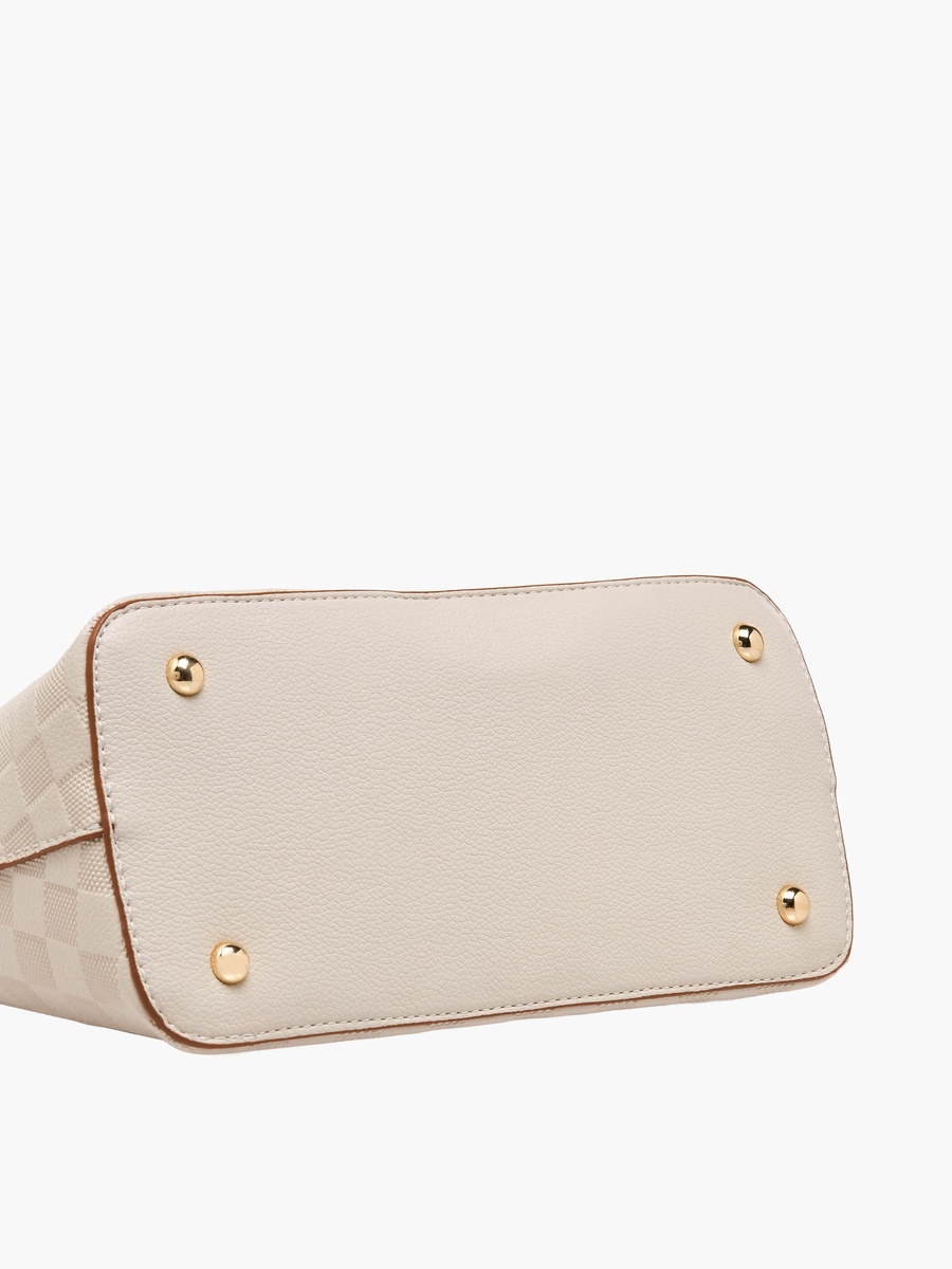Checked Crossbody Bag with Detachable Strap