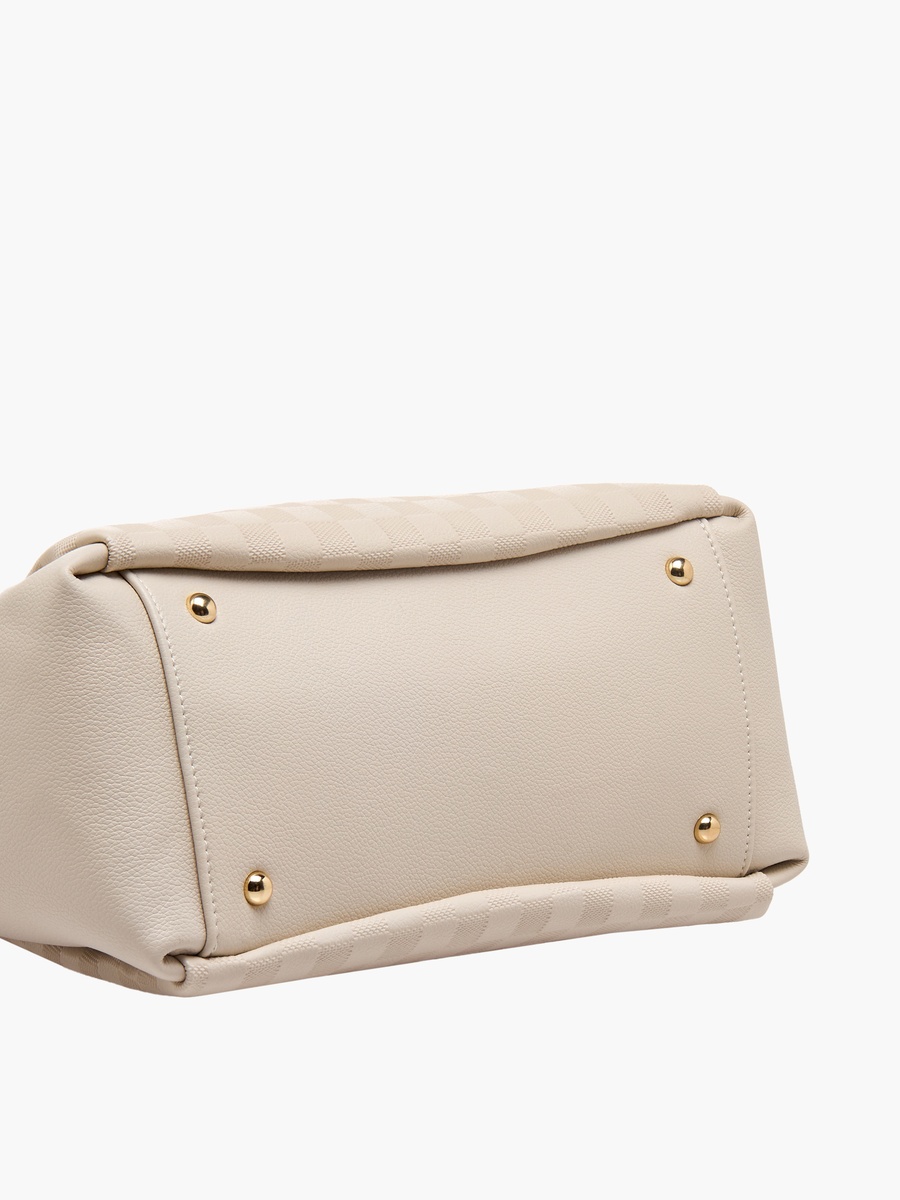 Checked Tote Bag with Detachable Strap